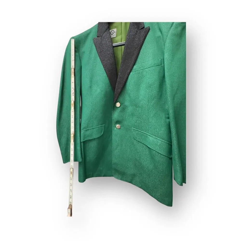 Vintage Green Lurex Lamé 36s 1960s Mens Tuxedo Dinner Jacket Uniforms by Ostwald